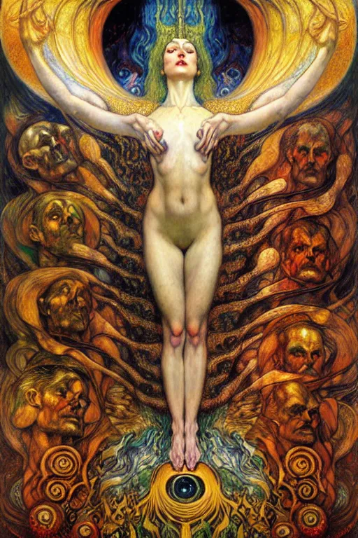 Image similar to Divine Chaos Engine by Karol Bak, Jean Delville, William Blake, Gustav Klimt, and Vincent Van Gogh, symbolist, visionary