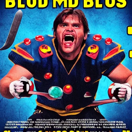 Image similar to blood bowl comedy movie poster starring jim carrey