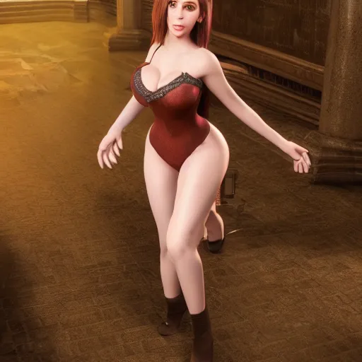 Image similar to Highly detailed Unreal Engine 5 render of Amouranth