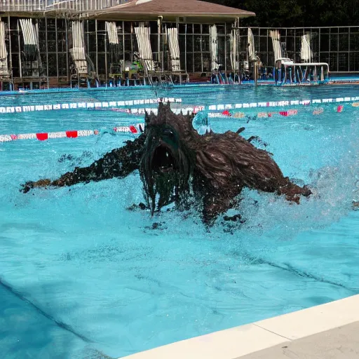 Image similar to a photograph of a monster from the pool