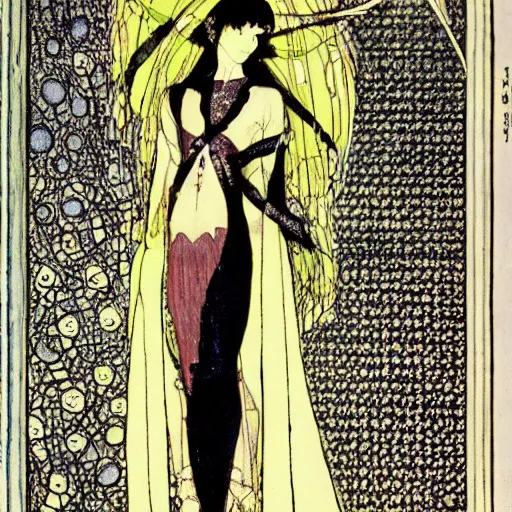 Prompt: Serial experiments lain by Harry Clarke