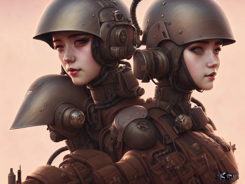 Prompt: portrait of dieselpunk blackpink jisoo soldier girl, helmet, desert, armored, highly detailed, digital painting, face detail, sharp focus, art, illustrations by loish and ayanamikodon and irakli nadar and rossdraws and wlop