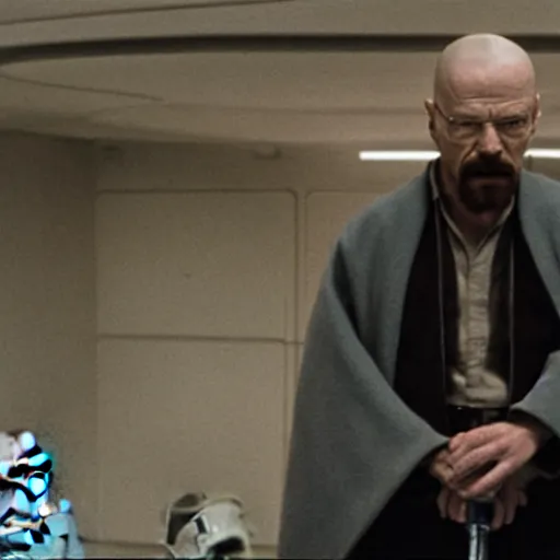 Image similar to A still of Walter White in Star Wars: A New Hope