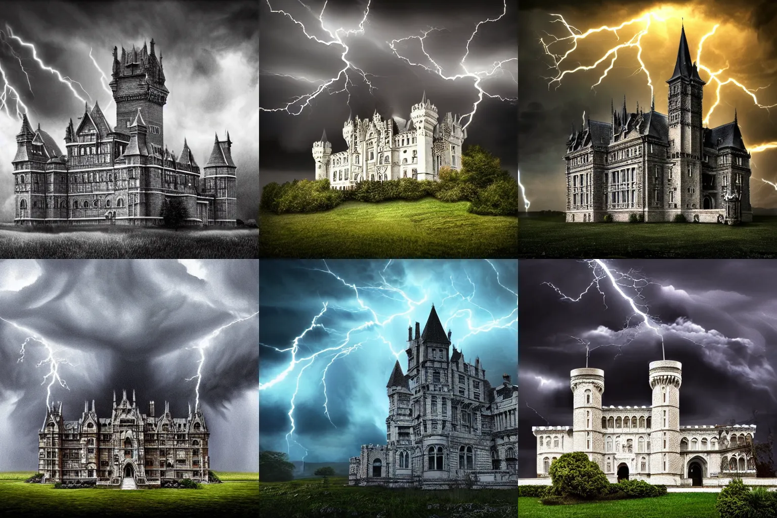 Prompt: A extremely highly detailed majestic hi-res beautiful, highly detailed painting of a white brick immaculate castle in black scary storm clouds high detail,ethereal, dramatic lightning, rim light, hyperrealistic, photorealistic, octante render, elegant, cinematic, high textures, hyper sharp, 8k, insanely detailed and intricate, graphic design, cinematic atmosphere, hypermaximalist, hyper realistic, super detailed, 4k HDR hyper realistic high quality by Michelangelo Merisi da Caravaggio,