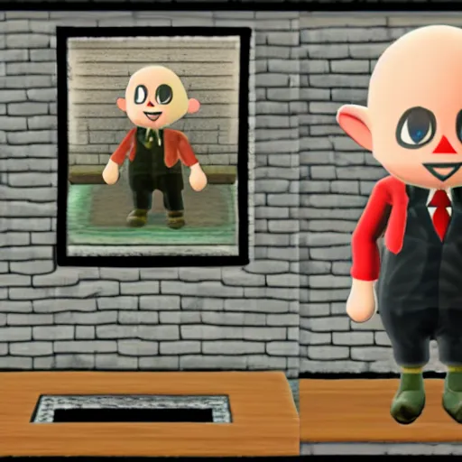 Image similar to Nosferatu in animal crossing