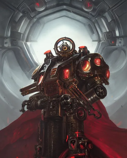 Prompt: adeptus mechanicus portrait, dark fantasy, warhammer 4 0 k, digital painting, by by artgerm and greg rutkowski and magali villeneuve