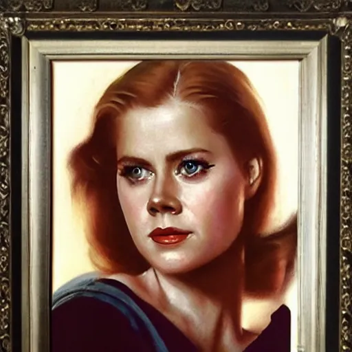 Prompt: ultra realistic portrait painting of amy adams in a vintage cigarette ad, art by frank frazetta, 4 k, ultra realistic, highly detailed, epic lighting