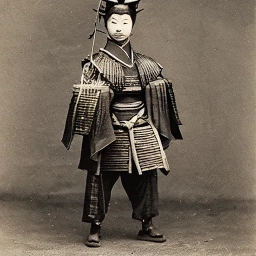 Prompt: “cat in full samurai armour, 1900’s photo”