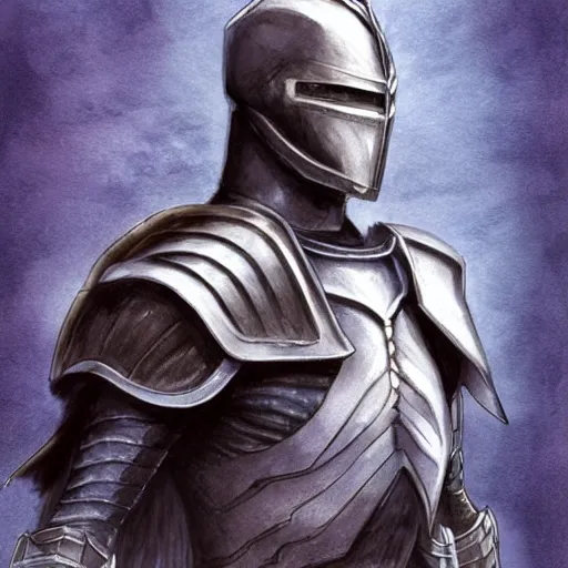 Image similar to a perfect, realistic professional digital sketch of a fantasy knight in style of Marvel, full length, by pen and watercolor, by a professional French artist on ArtStation, on high-quality paper