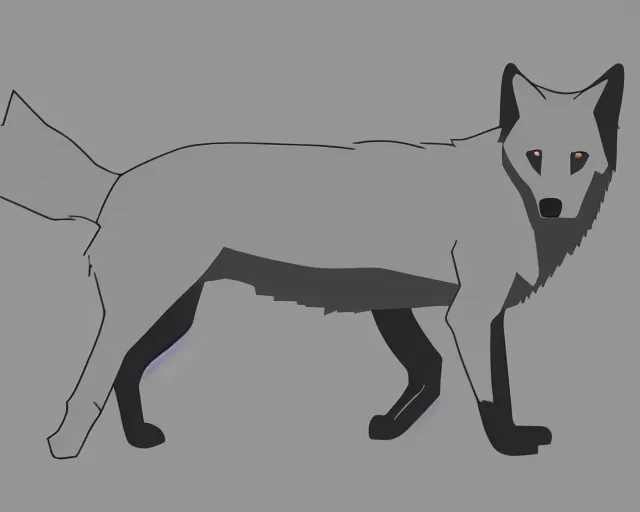 Image similar to professional digital art of a full-body outline of a wolf, very simple, minimalist, no color, high quality, HD, 8K,