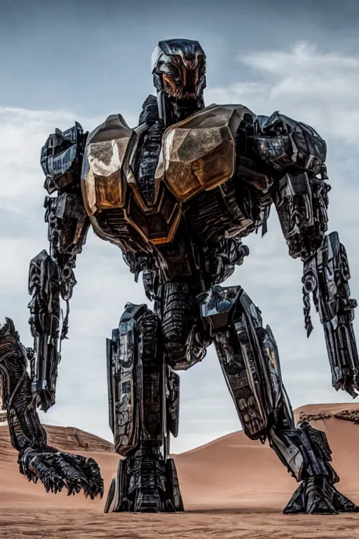 Prompt: cinematic still in westworld and dune movie and pacific rim movie and ps 5 game machine warrior 5, intricate ornate humanoid mecha warrior,