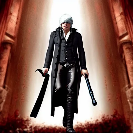 Prompt: Beethoven as a character in Devil May Cry, film still, photorealistic, full shot