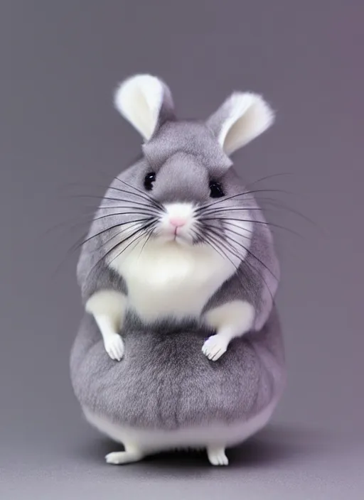 Image similar to 80mm resin detailed miniature of fluffy chinchilla, Product Introduction Photos, 4K, Full body, simple background