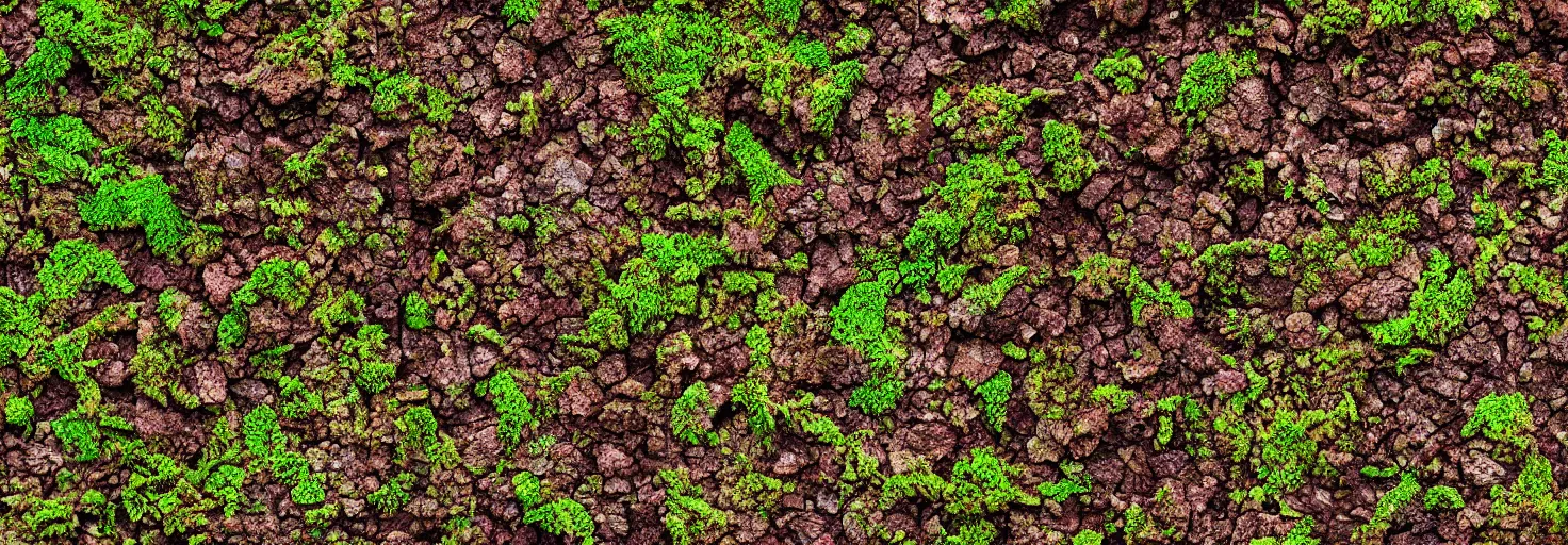 Prompt: a dirt earth moss stone texture, brown, megalophobia, digital art, striking, brightly lit, Wes Anderson, Poster, cinematography, masterpiece