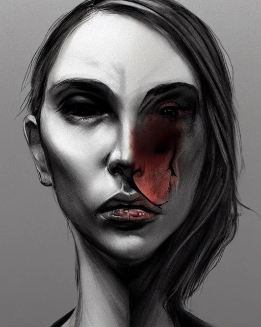 Prompt: a portrait of anguish, concept art, smooth, sharp focus, illustration