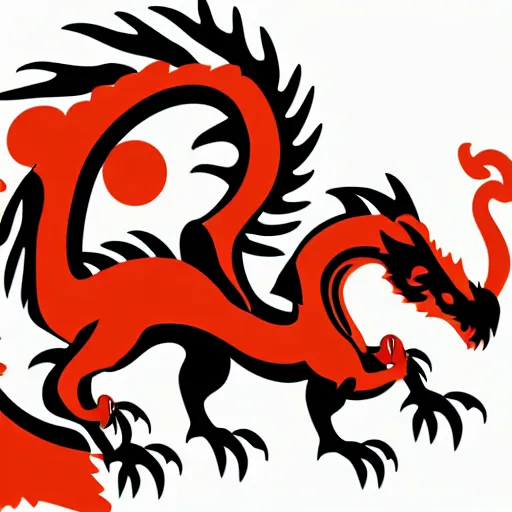 Image similar to vector art of welsh dragon and panda mixed, intercrossed, chimera, adobe illustrator