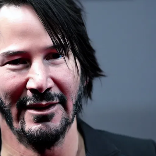 Image similar to photograph of keanu reeves as a 7 5 year old man, aged