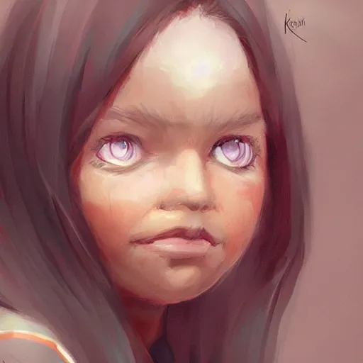 Prompt: little girl character inspired in indigenous and raven, digital art by cushart krenz