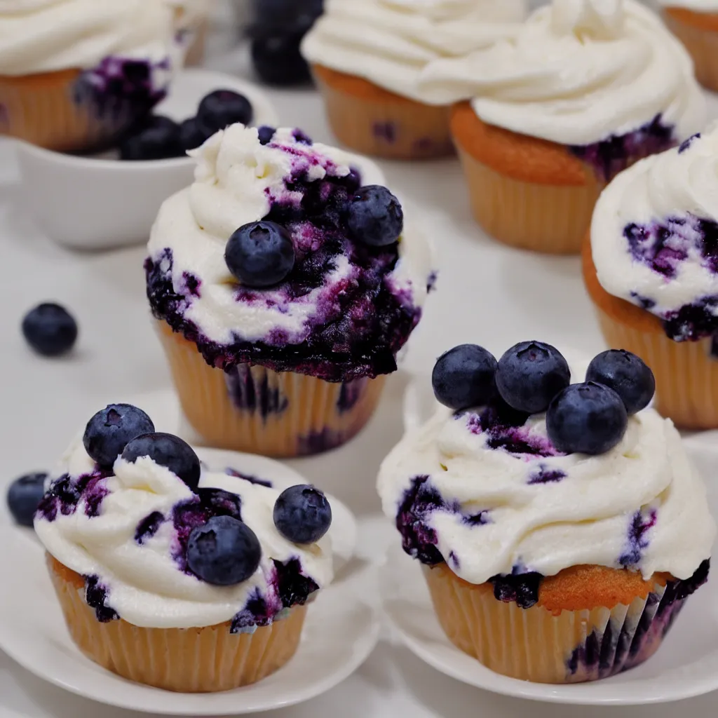 Image similar to blueberry cupcake fine dining
