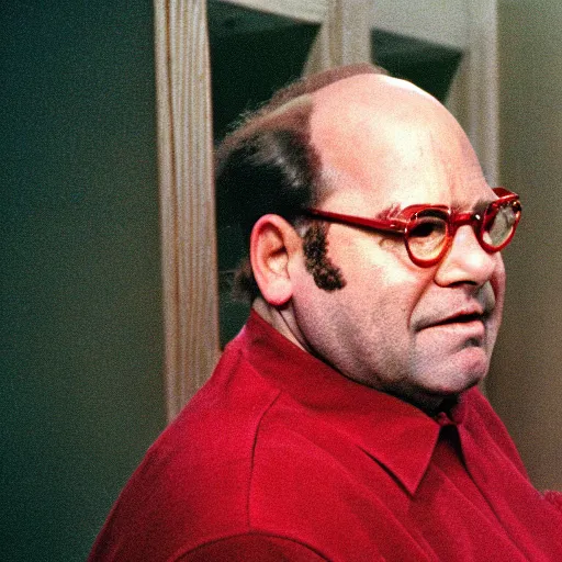 Image similar to colored photo of george costanza as in red communist clothing, 1 9 7 5 photo, 3 5 mm film, by steve mccurry