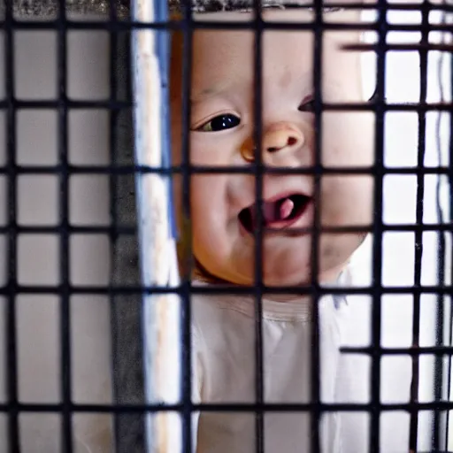 Image similar to baby inside a prison