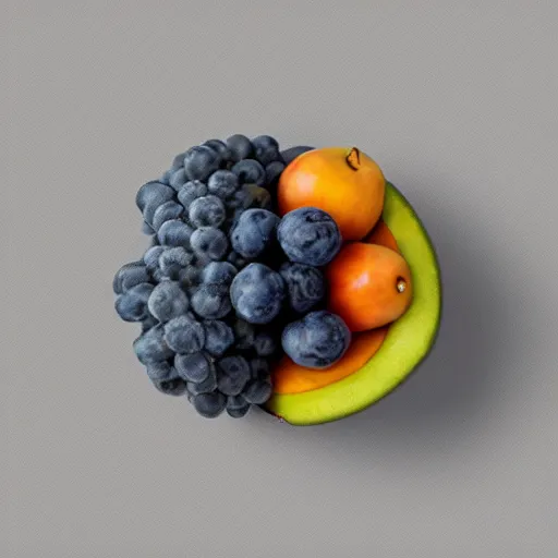 Image similar to centered hyper-realistic single piece of fruit, gray background