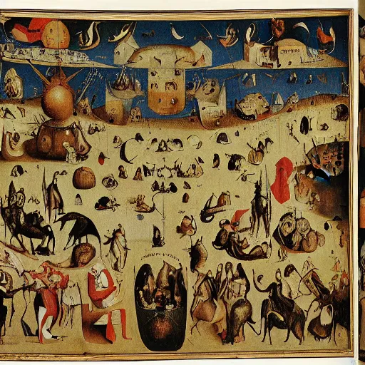 Prompt: middle east map by hieronymus bosch,