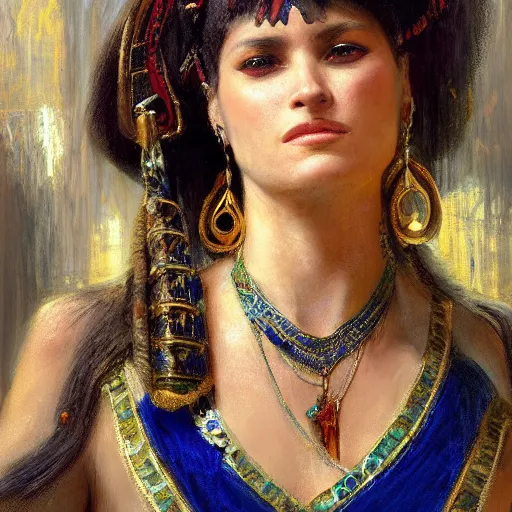 Prompt: a beautiful portrait cleopatra, by gaston bussiere, craig mullins, 8 k