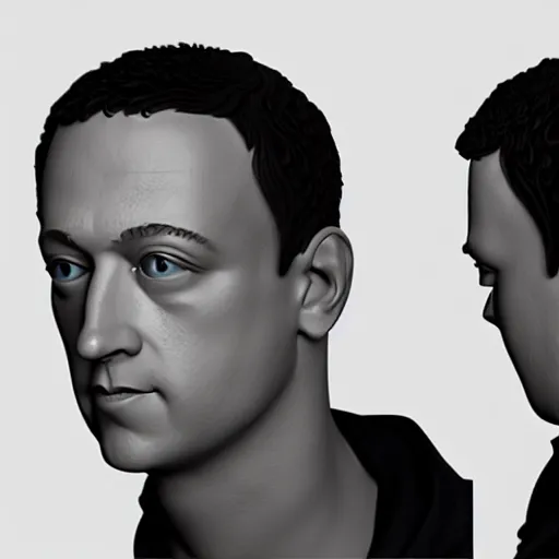 Image similar to Mark Zuckemberg, ZBrush, minimalistic