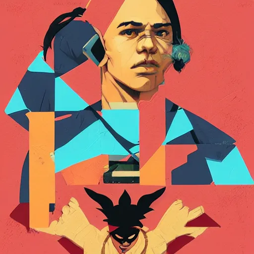 Image similar to Supreme x Street Fighter 6 Profile Picture by Sachin Teng, asymmetrical, Organic Painting , Matte Painting, geometric shapes, hard edges, graffiti, street art,:2 by Sachin Teng:4