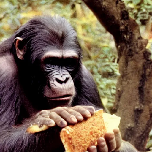 Prompt: apes cross bread with human beings found footage 1980s n -6