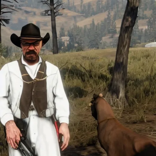 Prompt: walter white in red dead redemption 2