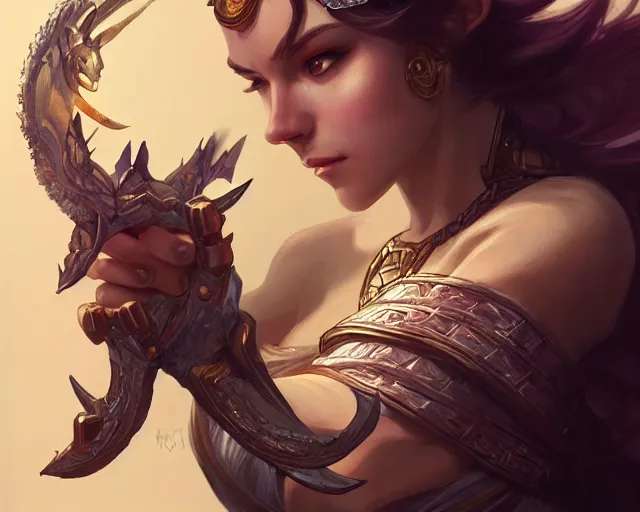 Image similar to create a character screen from a video game, deep focus, d & d, fantasy, intricate, elegant, highly detailed, digital painting, artstation, concept art, matte, sharp focus, illustration, hearthstone, art by artgerm and greg rutkowski and alphonse mucha