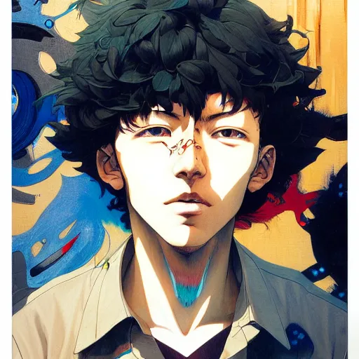 Image similar to citizen portrait soft light painted by james jean and katsuhiro otomo and erik jones, inspired by cowboy bebop anime, smooth face feature, intricate oil painting, high detail illustration, sharp high detail, manga and anime 1 9 9 9