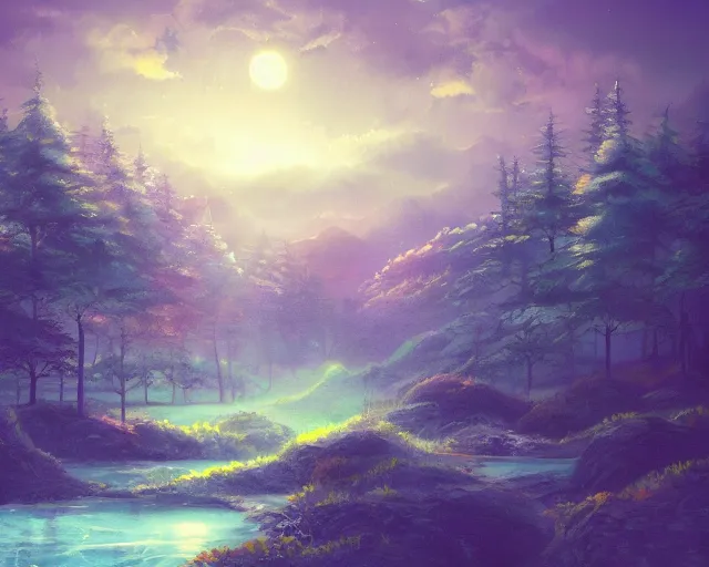 Image similar to a vapor realm. scenery art. pixiv scenery art.