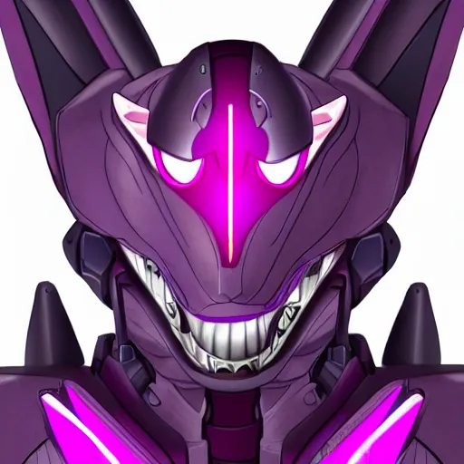 Image similar to detailed mawshot of a beautiful stunning anthropomorphic hot robot mecha female dragon, silver streamlined sharp armor, fuchsia flesh, glowing purple eyes, furaffinity, DeviantArt, Eka's Portal, G6