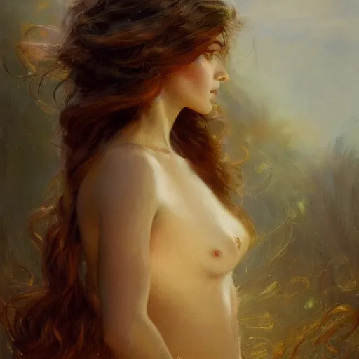 Prompt: A beautiful woman with gorgeously lengthy hair, painting by Gaston Bussiere and Greg Rutkowski, trending on artstation, 4k, 8k