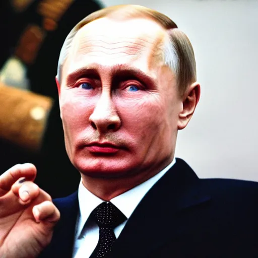 Image similar to Putin looks like Hitler, photography,