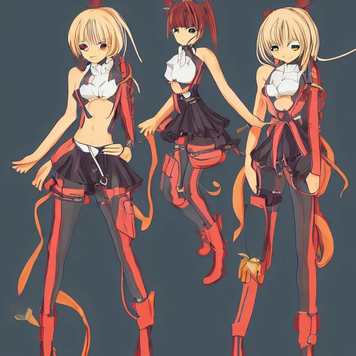 Image similar to anime full body artworkd of amber from genshin impact, anime digital art illustration