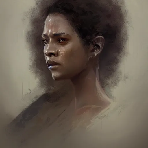 Image similar to portrait of a woman by greg rutkowski, youn jedi knight, black, afro hair, prettt, star wars expanded universe, she is about 2 0 years old, wearing jedi robes, highly detailed portrait, digital painting, artstation, concept art, smooth, sharp foccus ilustration, artstation hq