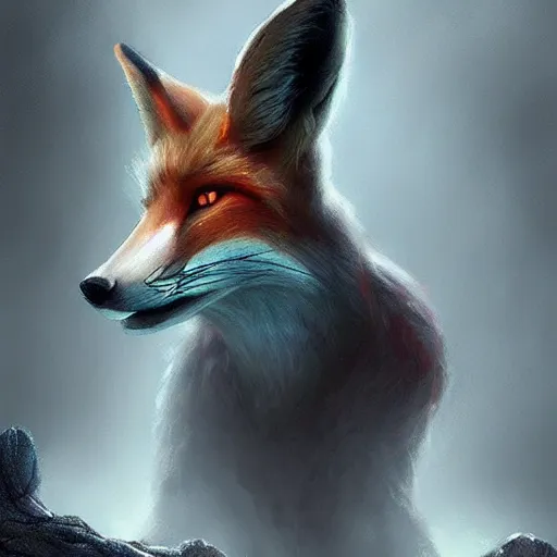 Prompt: a fox, dark fantasy art, epic fantasy art