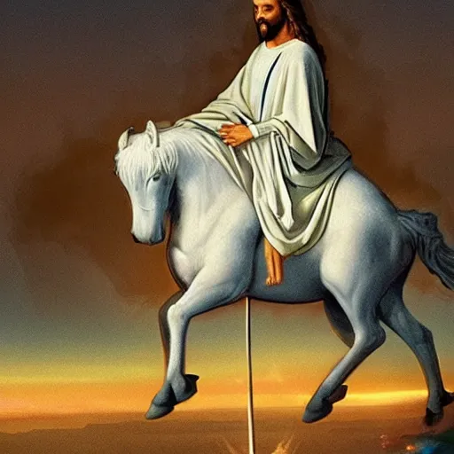 Prompt: the third coming of jesus riding on an elongated musketeer, disguised as a holy tide pod who judges us for our lack of sins, 4k, trending on twitter