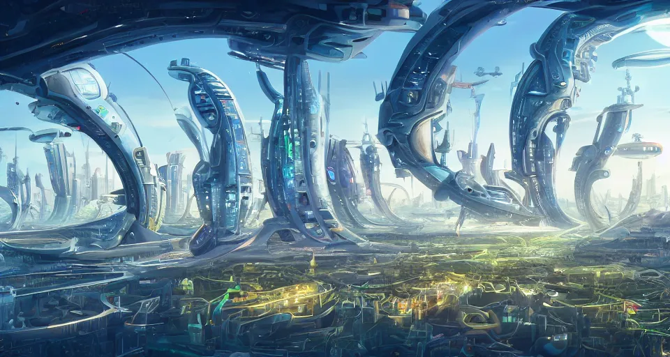 Prompt: view on futuristic city in the horizon, illustration by craola, detailed, sharp, masterpiece, 8 k