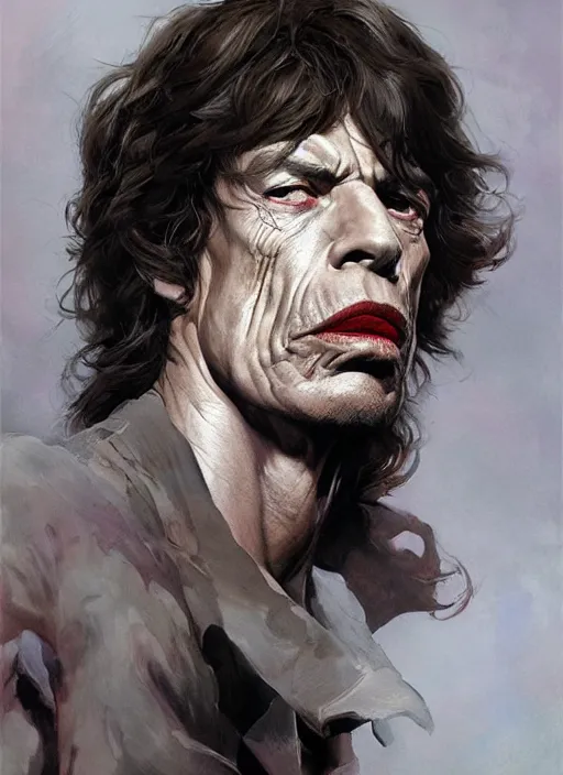 Image similar to Portrait of Mick Jagger, marvel comics, dark, intricate, highly detailed, smooth, artstation, digital illustration by Ruan Jia and Mandy Jurgens and Artgerm and Wayne Barlowe and Greg Rutkowski and Frank Frazetta
