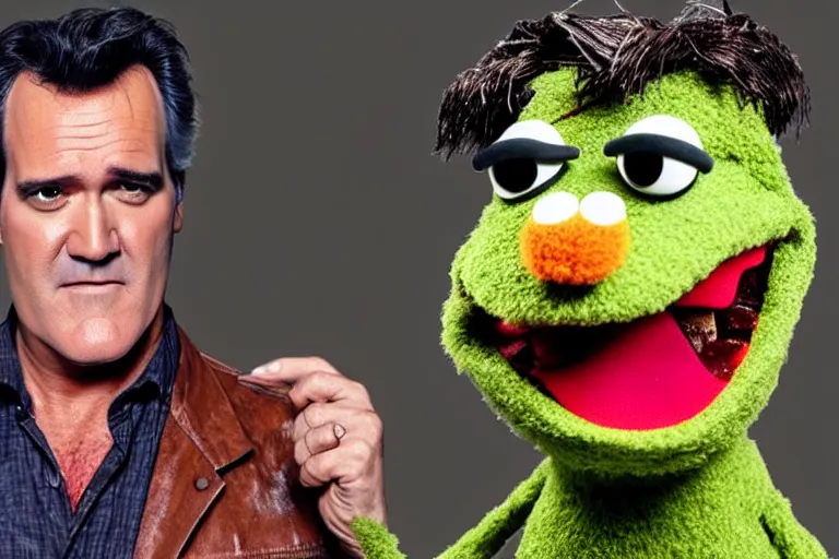 Image similar to Bruce Campbell as Ash in Evil Dead muppets