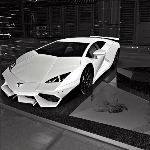 Image similar to Lamborghini with fluffy cat ears concept 3D, octane, reflective floor, dramatic lighting, magazine cover