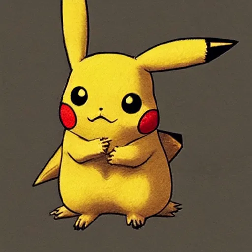 Image similar to pikachu drawn by leonardo da vinci