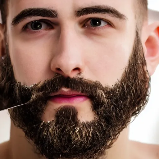 Image similar to man shaving beard into sink