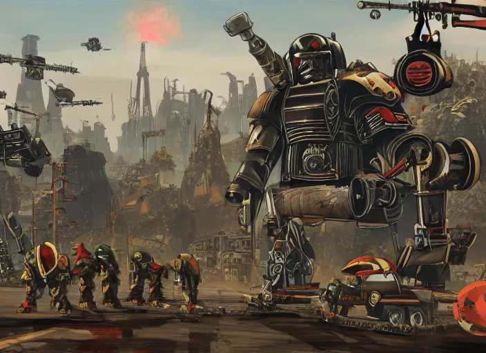 Image similar to warhammer 40,00 x Grand Theft Auto San Andreas, concept art