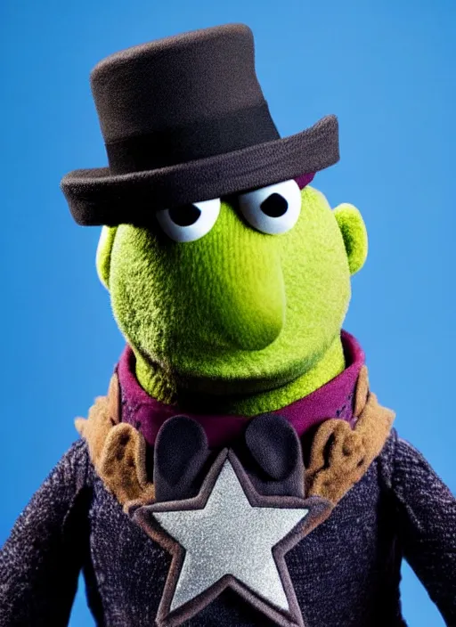 Image similar to studio portrait still of muppet!!!!! nick fury the winter soldier in avengers endgame!!!!!! as a muppet muppet as a muppet, 8 k, studio lighting, key light,